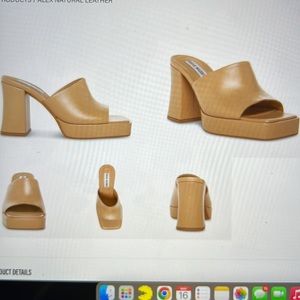 Natural Leather Steve Madden Block Heel